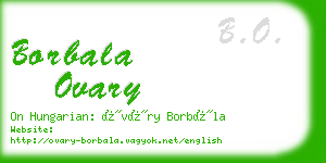 borbala ovary business card